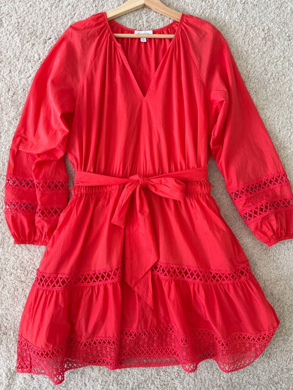 Evereve Julianna Dress - Coral - Size Large